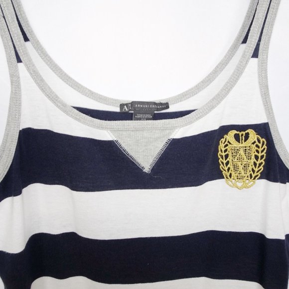 Armani Exchange Nautical Navy White Stripe Tank Top - Picture 3 of 5